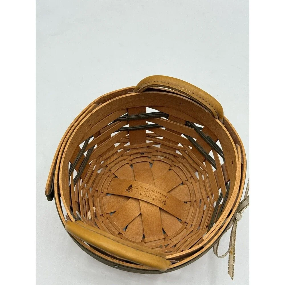 Vintage 1999 Longaberger Peppermint Tree Trimming Small Mini Basket Christmas